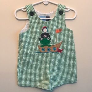 Good Lad 9m green and white frog overall